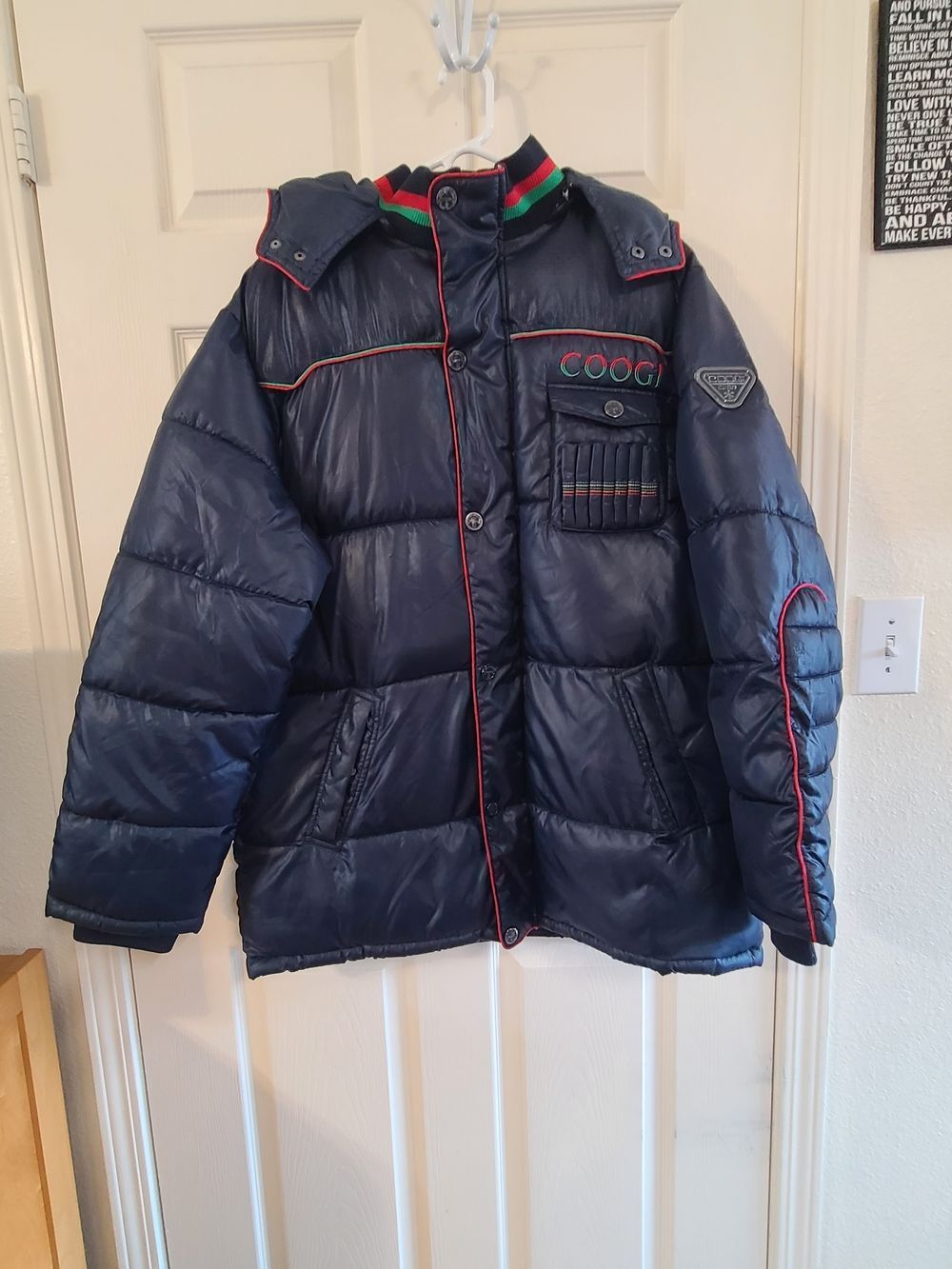 Coogi  Y2K Navy Puffer Jacket  Size XL